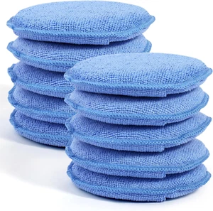 10 Pack Microfiber Wax Applicator Pads with Finger Pocket for Car Cleaning - Picture 1 of 12