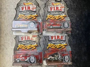 Hot Wheels 2000 Fire Dept Rods San Ramon Ca - North Pole - Torrance - Daytona - Picture 1 of 1