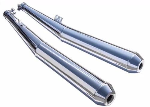 VooDoo Cafe Exhaust Chrome 宝马复制品双左右 1970 + 双胞胎 VC406 — 第 1/1 张图片