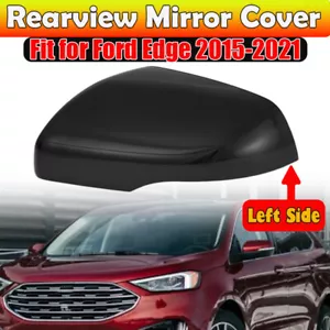 Driver Black Overlay Mirror Cover for 2015~2021 Ford Edge W/Turn Signal Clip~on - Picture 1 of 14