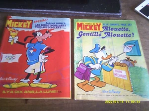 2 NUMERO LE JOURNAL DE MICKEY AVEC AUTOCOLLANTS DINGO SPORTEZ VOUS BIEN - Picture 1 of 3