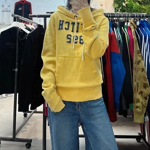 Abercrombie Embroidered Logo Yellow Hoodie - Picture 1 of 7