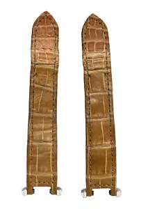 Cartier Pasha Alligator KD1K9N94 Leather Beige 17MM x 15MM Deployment Strap - Picture 1 of 4
