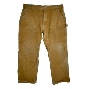 Carhartt Men's Work Pants 40x28 Brown Firm Duck Double Knee Utility B01 USA - Picture 1 of 8