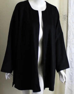 NEW Eskandar 1 32"L BLACK O/S RICHEST 100% Cashmere Fleece Open Jacket $5975 - Picture 1 of 6