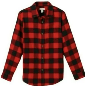 Camisa para niños Cat & Jack™ a cuadros de búfalo manga larga con botones roja/negra XLH (16) - Imagen 1 de 5