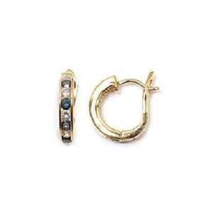 Bo Créole 17mm Rail de Diamant Cz Multicolore Plaqué Laminé Or 18K  - Picture 1 of 9