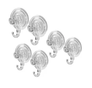 Quality Clear Suction Cup Hooks 6 in Pack - Picture 1 of 2