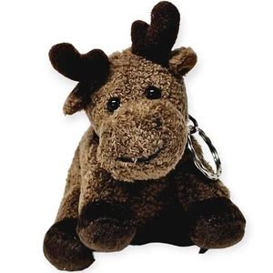 Unipak Designs Moose Keychain Lightweight 5" Bean Bag Plush - Picture 1 of 7