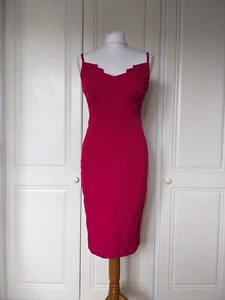 Coast Sandreen Cocktail-Bleistiftkleid himbeerrosa verstellbare Träger UK10 - Bild 1 von 11