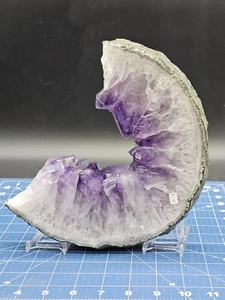 3.59 LB Natural Amethyst Quartz Crystal Geode Slice Healing Mineral Specimen - Picture 1 of 13