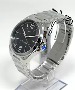 Tommy Hilfiger 1791460 Stainless Steel Black Dial Men's Watch New With Tags $125 - Picture 1 of 5