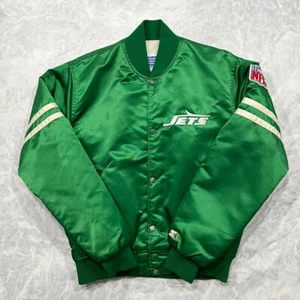 VTG 90s NFL NEW YORK JETS STARTER SATIN BOMBER JACKET SIZE M MADE IN USA - Picture 1 of 7