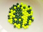 5 mm BEADS FOR RIG MAKING 200 BLACK AND FLUORESCENT YELLOW BEADS 200 BEADS