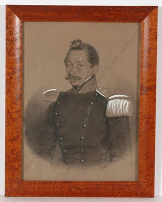 "Retrato de un oficial militar alemán", dibujo, años 1830/40 Foto 1 de 4