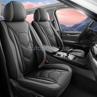 Car Seat Cover For Nissan 5Seats Front & Rear Faux Leather Cushion Protector Pad - Image 1 of 4