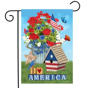Briarwood Lane I Love America Patriotic Garden Flag - Picture 1 of 4