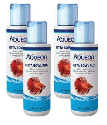 4 Pack of Betta Bowl Plus Water Conditioner & Dechlorinator, 4 Fluid Ounces E... - Image 1 of 3