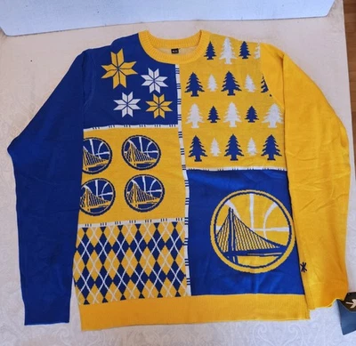 Golden State Warriors UGLY Christmas Sweater Officially Licensed NBA, 2XL NWT - Image 1 of 4