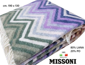 Plaid Missoni Cms. 130 x 190 With Fringed Wool 80% Pol 20% - Picture 1 of 10