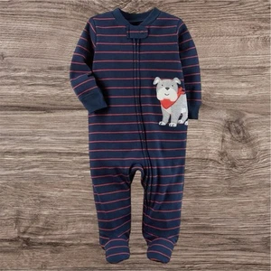 Carters Baby Boy Sleep N’ Play Size 6 Months Blue Bulldog One Piece Pajamas NWT - Picture 1 of 1