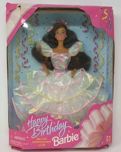 Muñeca de vinilo vintage 1995 feliz cumpleaños Barbie Mattel morena moda #14663 - Imagen 1 de 22
