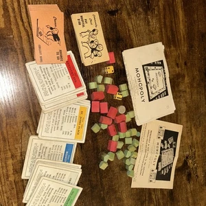 Piezas, dados e instrucciones y cartas Monopoly 1961 vintage 👀 - Imagen 1 de 6