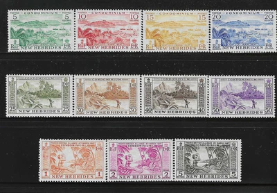 New Hebrides (British) 1957  Scts #82-#92, "Complete Set "  Very F-XF,  Mint /NH - Image 1 of 2