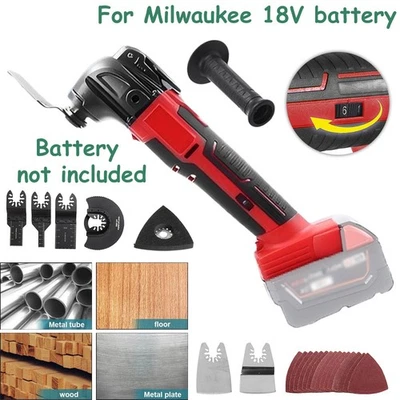 6 Speeds Cordless Oscillating Multi Tool For Milwaukee 18V Li-ion w/ Accessories - Image 1 of 4