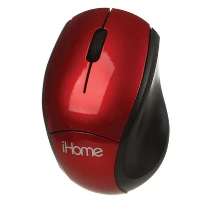 iHome Wireless Optical Mouse and Gel Pad Black and Red Plug & Play USB NEW - Image 1 of 4