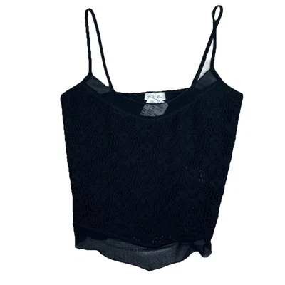 Top Corto Cami Charlotte Russe Y2K De Colección S Negro Malla Transparente Red Bruja Caprichosa EE. UU. Foto 1 de 4