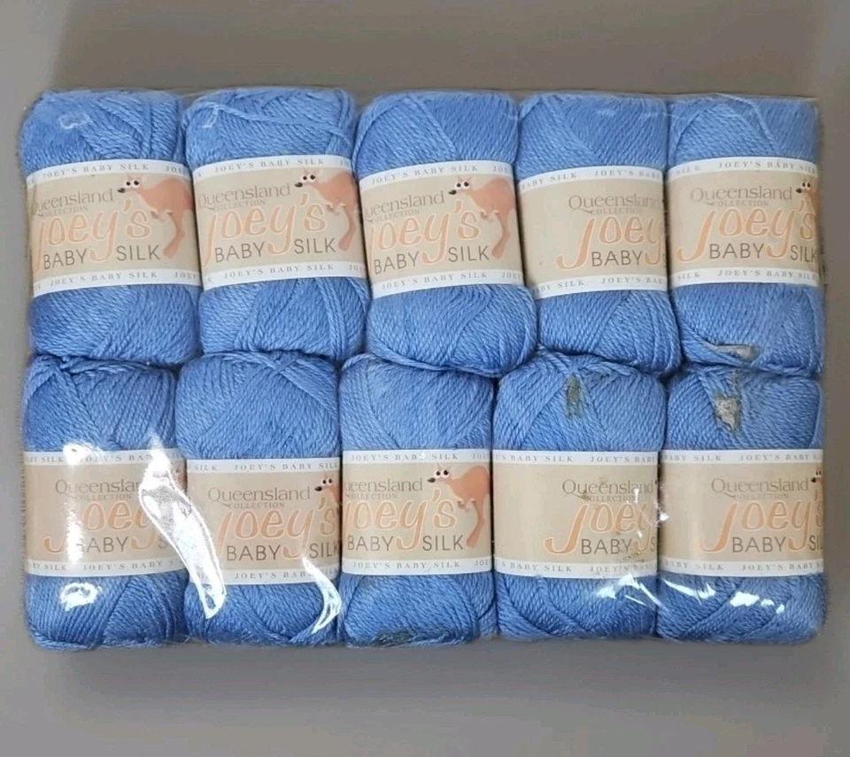 10 Skeins of Queensland Collection Joey's Baby Silk Blue Wool/Silk Blend Yarn - Image 1 of 4