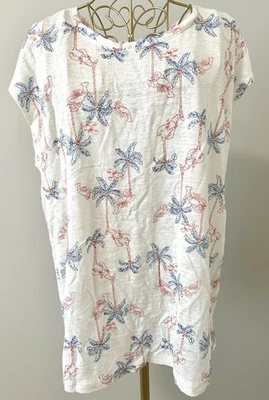 C&C California Peasant Knit Top Blouse Shirt Boho Coconut Tree Lobster Linen XL - Image 1 of 4