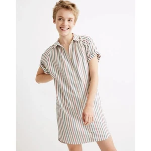 Madewell Women's Raglan-Sleeve Shirtdress in Stripe Multicolor Size XS - Picture 1 of 12