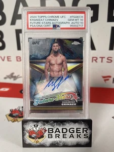 2024 Topps Chrome UFC Khamzat Chimaev Future Stars #FSA-KCH PSA 10 Auto 10 - Picture 1 of 2
