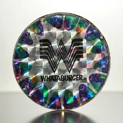 Whataburger Promotional Pog Slammers Metal Prism Milk Cap VTG 90s - Image 1 of 4
