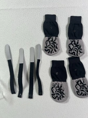 2 juegos de 4 calcetines antideslizantes para perros protector de pata ajustable con tiras reflectantes Foto 1 de 4