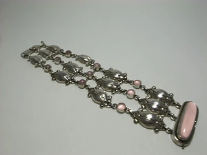 Georg Jensen Bracelet #11 Rose Quartz Moonlight Blossom Silver 925 - Picture 1 of 12