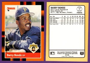 Barry Bonds Pittsburgh Pirates 1988 Donruss Baseball's Best Card #17 - Imagen 1 de 1