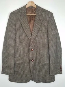Vintage Richard Thomas Mens Brown Tweed Sport Coat Jacket Two Button Size 38R - Picture 1 of 9
