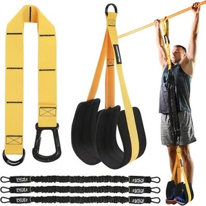 Adjustable Pull Up Assistance Bands With Fabric Feet Mats For Strength Training, - Picture 1 of 12