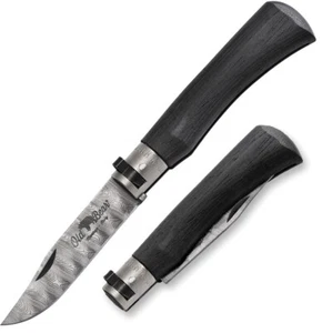 Old Bear Medium Classic Folding Knife 3¼ Damasteel DS93X Steel Blade Wood Handle - Picture 1 of 3