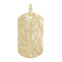 14k Yellow Gold High Polished Plain Cross Religious Charm Pendant 1.95" 4 grams