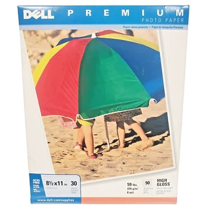 Dell Premium Photo Paper 8 1/2" x 11" 30 Sheets High Gloss 95 Brightness Sealed - Picture 1 of 3