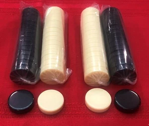 2 sets - 60 pcs BACKGAMMON PIECES, Checkers, Stones - 28mm = 1 1/8" Noble Games - Picture 1 of 10