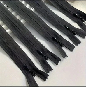10pk Black Nylon Coil Invisible Zipper 9 Inch Tailoring Sewing Pants Skirt - Picture 1 of 4