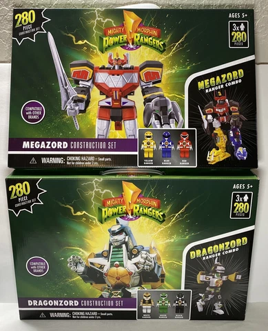 Power Rangers Megazord and Dragonzord construction Set Lot block figures Cover