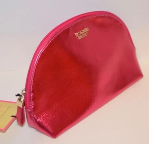 VICTORIA'S SECRET SHINY METALLIC PINK BEAUTY MAKEUP COSMETIC BAG TRAVEL POUCH