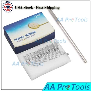 Premium Dental Mouth Mirror heands Surface Cone Stock #5 Plain X12 + Free Handle - Picture 1 of 3