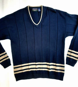 Trader Bay Men’s Size L Sweater Long Sleeve Blue Navy 100% Cotton Made in India - Picture 1 of 8